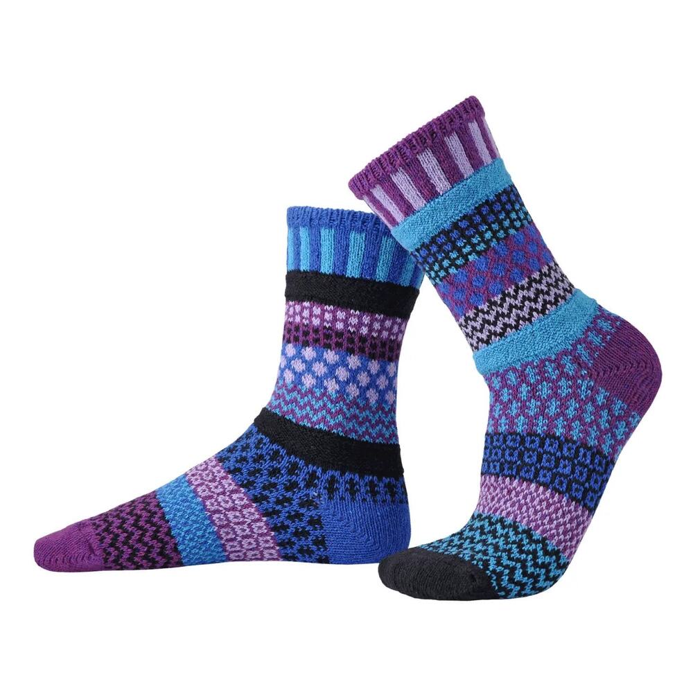 Solmate Raspberry Mismatched Crew Socks – Unisex Small – WMN 6-8 MEN 5-7